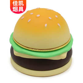 50mm牙齿磨烟器汉堡包造型锌合金+塑料研磨器grinder手动碎烟器
