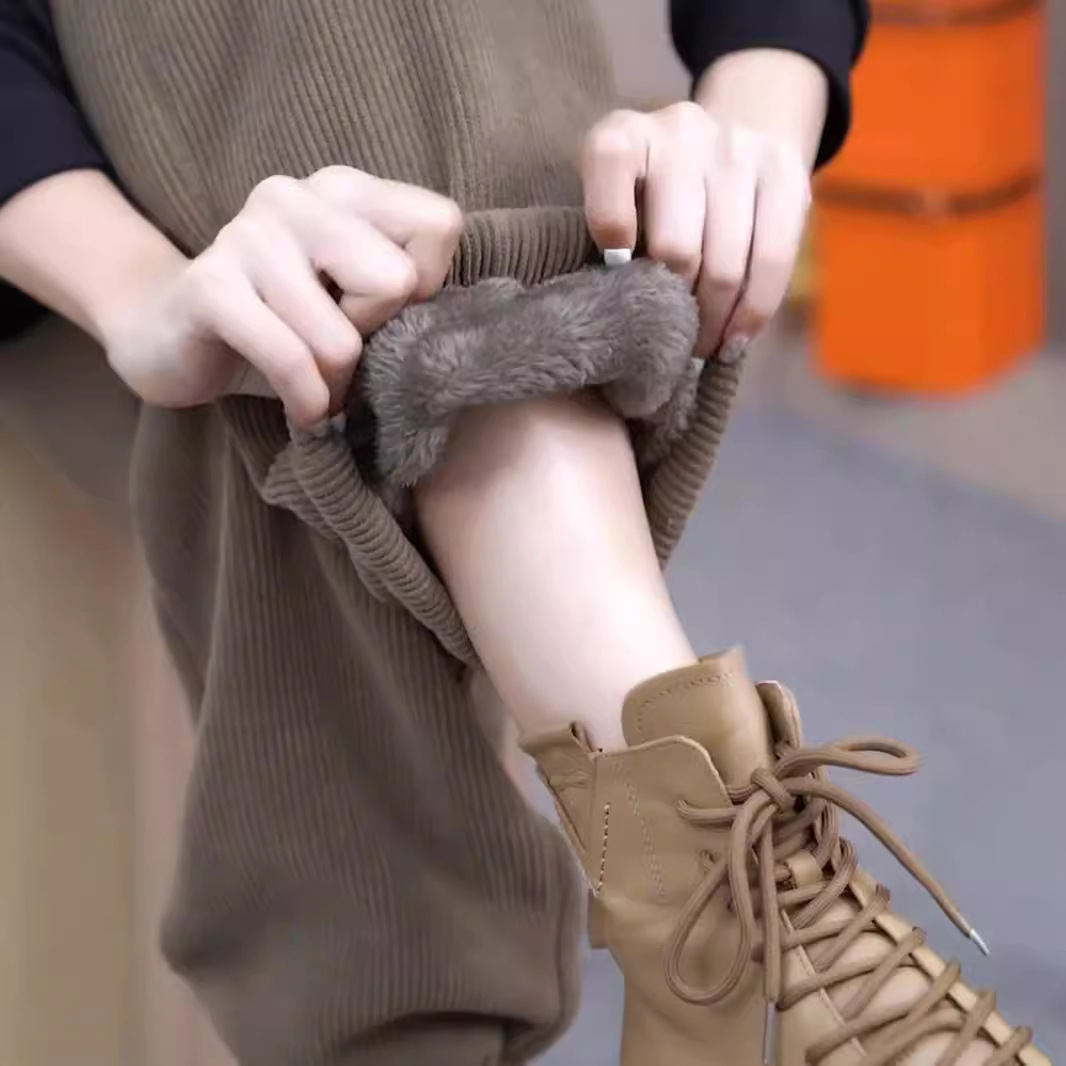 Winter fleece corduroy trousers