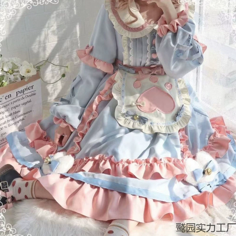 Платье, длинный рукав, юбка, стиль Lolita