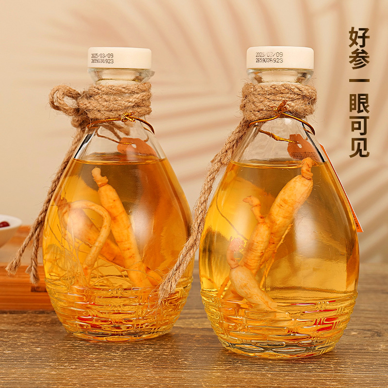 福利特惠装 纯粮基酒52度百圣山白酒人参枸杞养生酒 整箱赠酒杯