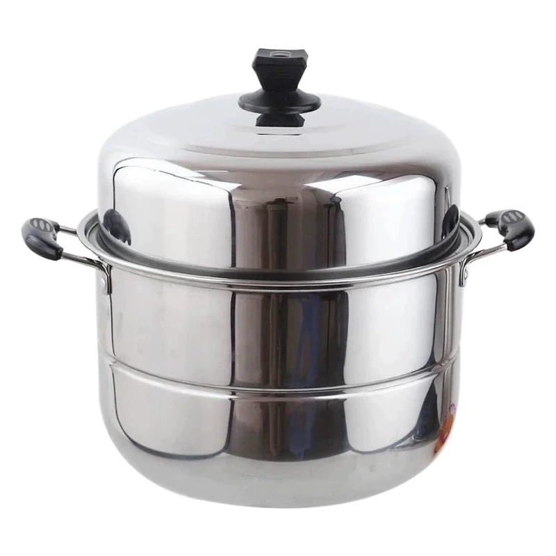 Очень Толстая двухслойная Пароварка из нержавеющей стали Бытовая Пароварка Большой Размер Суп Горшок Пароварка для рыбы Универсальная индукционная плита Газовая плита