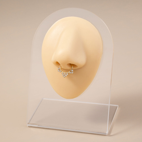 Cross-border e-commerce new style zircon nose clip, fake nose ring piercing jewelry, fashionable copper inlaid diamond personalized nose jewelry