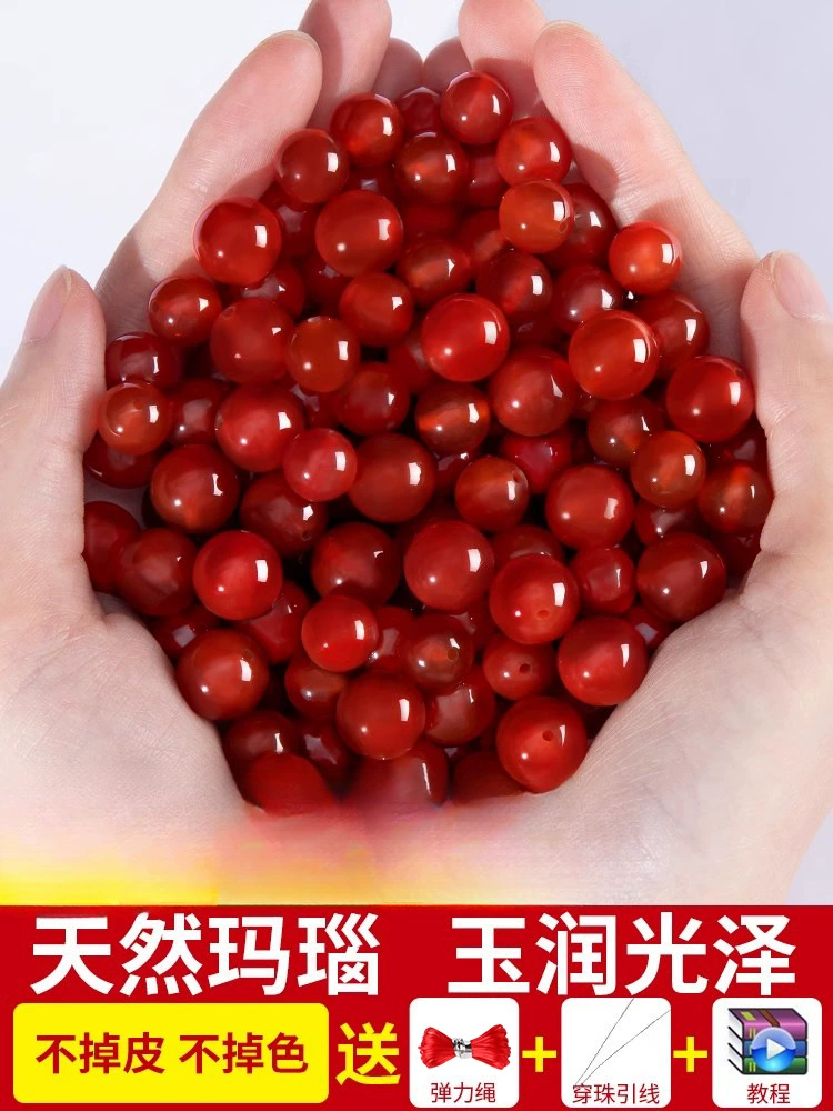 Натуральные черные и красные бусины из агата, свободные бусины, бусины ручной работы, браслет из нефритового кристалла, браслет с бусинами, небольшие аксессуары, материал