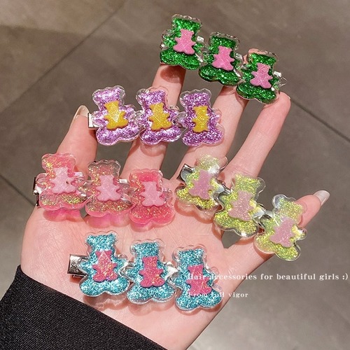 Y2K Millennial Sweet Cool Girl Fine Glitter Atmosphere Star Hairpin Side Bangs One-word Duckbill Side Clip Hair Accessories