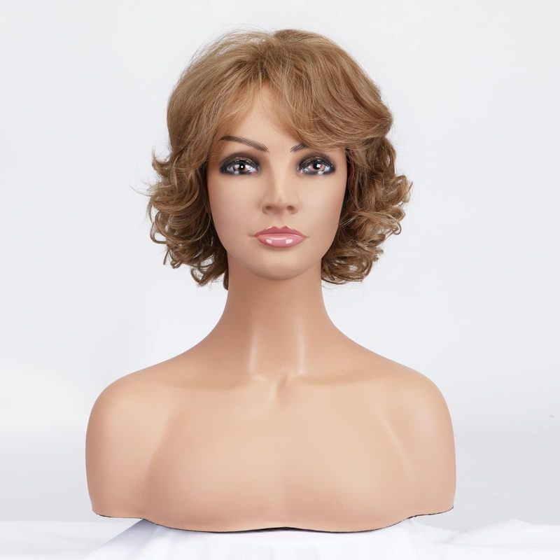 ヨーロッパとアメリカの貿易クロスボーダーウィッグ女性のファッショナブルなショートカーリーヘアメーカー卸売中高年化学繊維フルヘッドギア気質ヘアスタイル|undefined