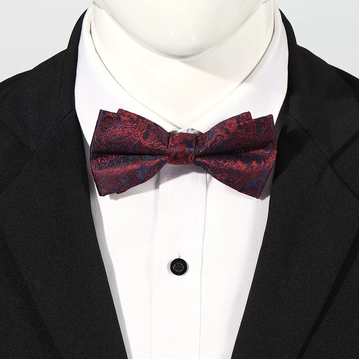 产地货源上下双层涤纶提花领结酒吧节日派对婚礼聚会服饰配件领结