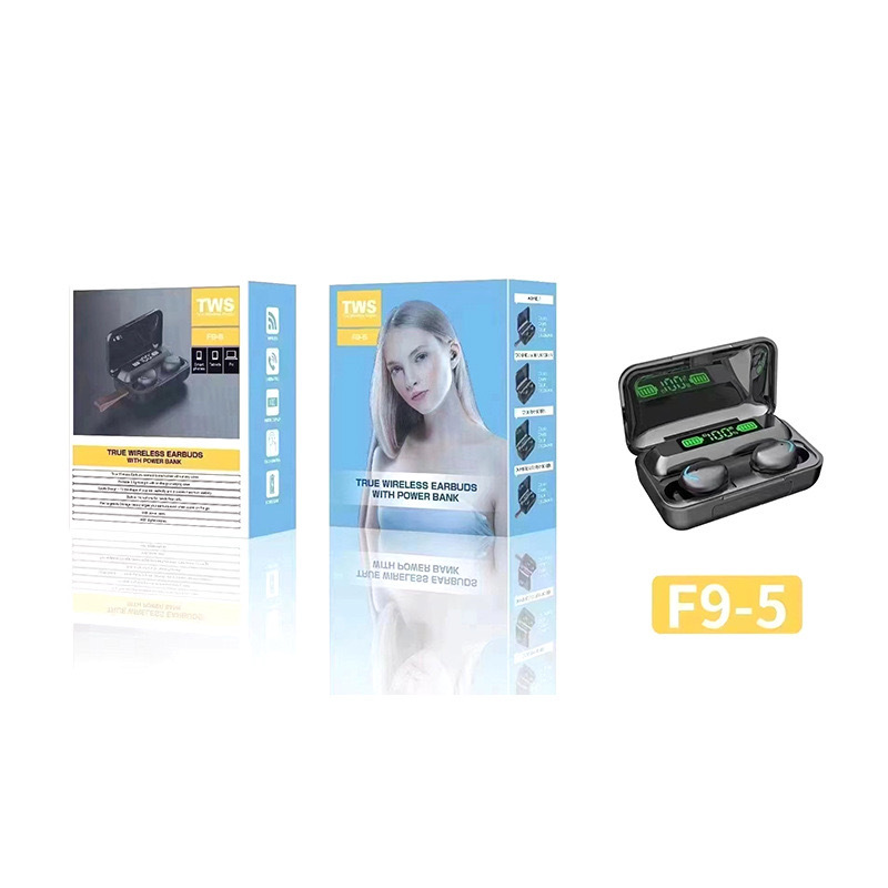 Fábrica directa de larga duración F9 - 5C tipo de auriculares inalámbricos verdaderos de alta calidad de sonido, auriculares Bluetooth deportivos