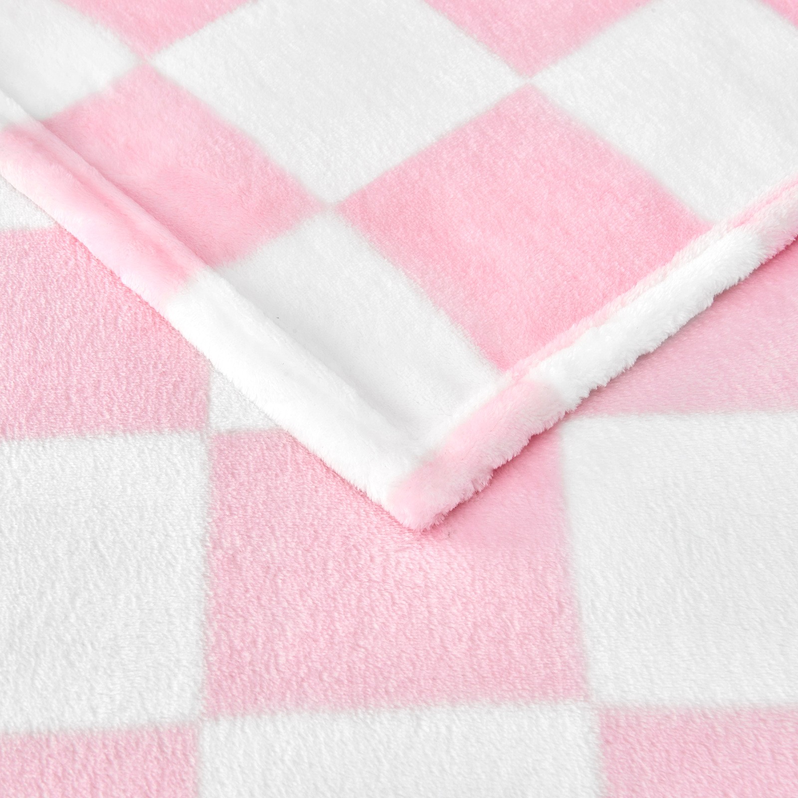 跨境专供超柔法兰绒棋盘格婴儿毯真空压缩包装超柔软