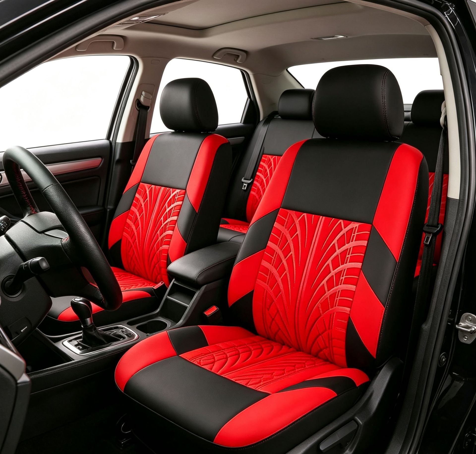 Cross-Border Hot-Selling Tire Pattern Embossed Knitted Fabric Four-Season Universal Car Seat Cover and Cushion Manufacturer Wholesale Amazon