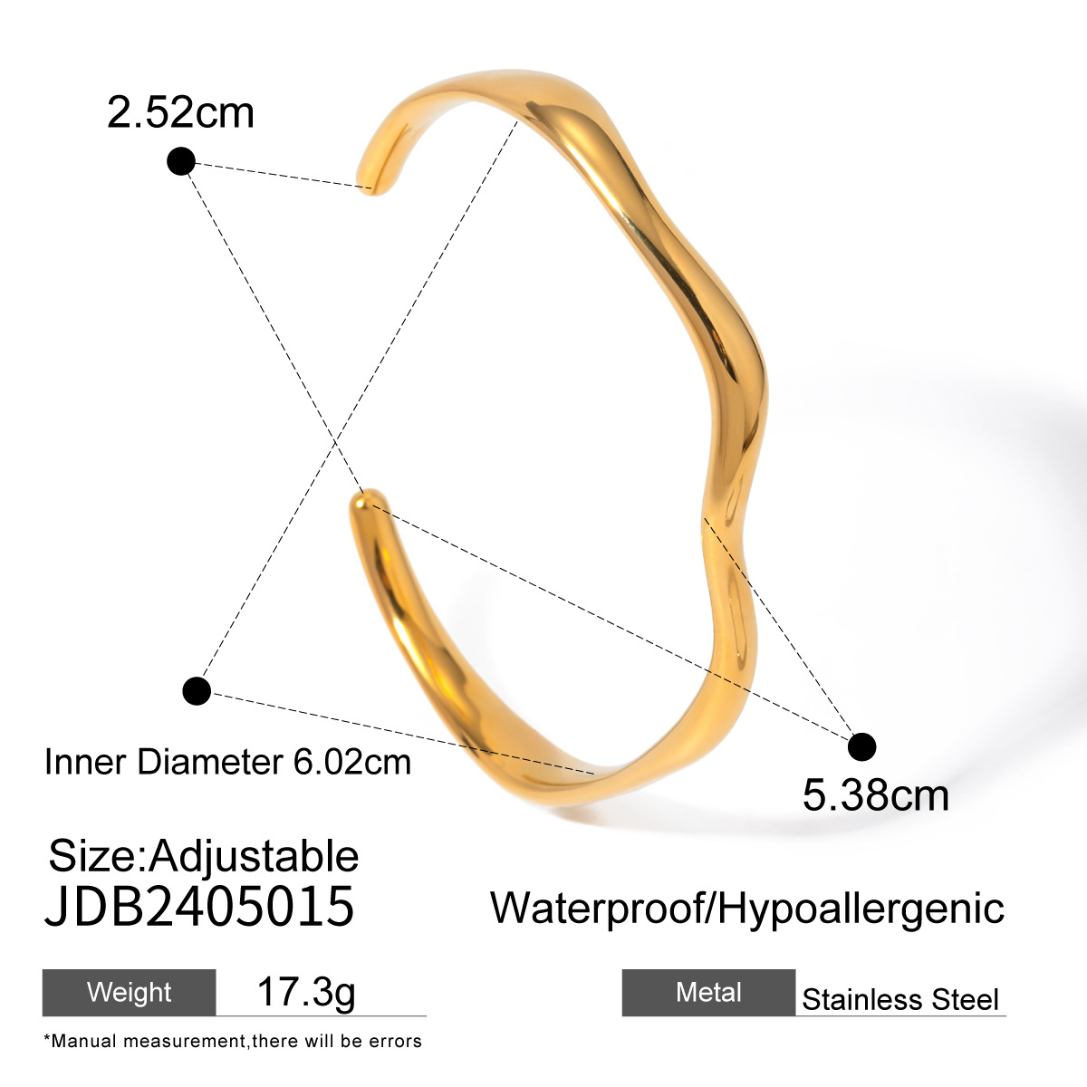 Jeding Pulsera de acero inoxidable europea y americana Joyas no decoloradas para mujer Joyas ligeras de lujo de alta gama Joyas de acero de titanio explosivas transfronterizas image 11