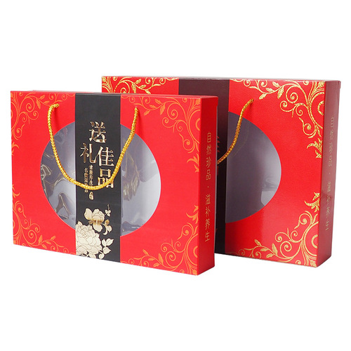 Gift box with shiitake mushrooms and silver fish, a luxurious gift, flower mushrooms, perfect for gifting, a great choice for New Year's goods, gift packaging box