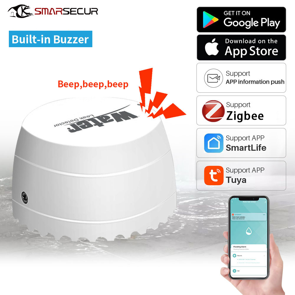 Tuya intelligent zigbee water detector w...