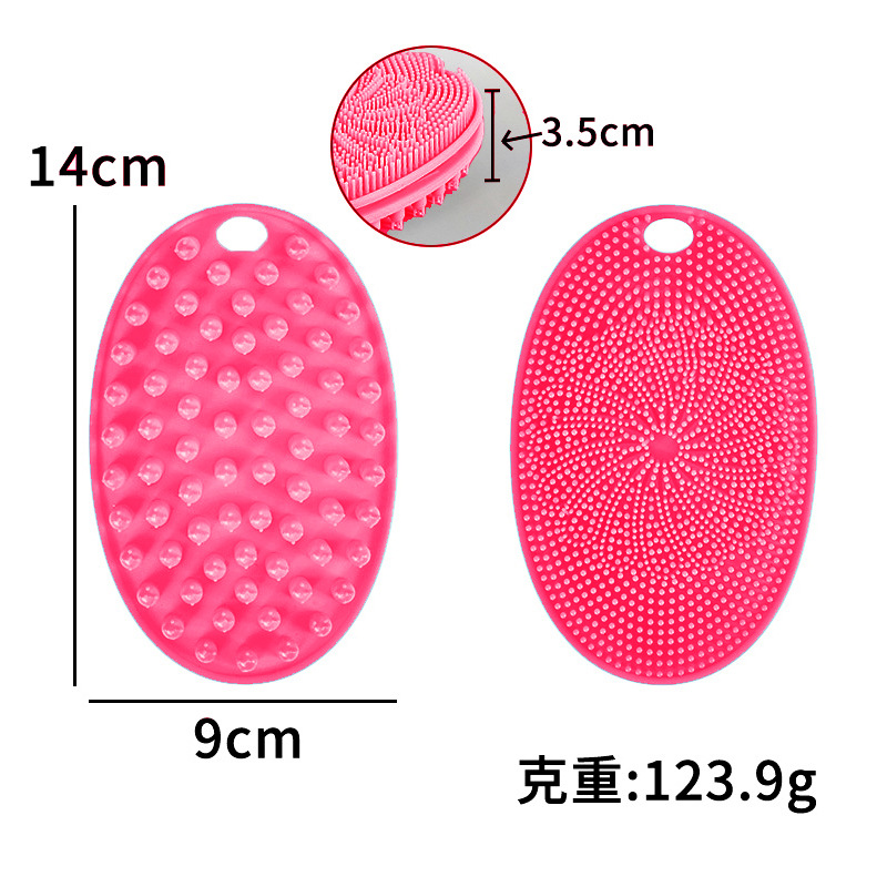 Amazon explosión cepillo de doble cara cepillo de masaje de dientes largos cepillo de limpieza de cuero cabelludo dos en uno cepillo de silicona cepillo de lavado de cabello