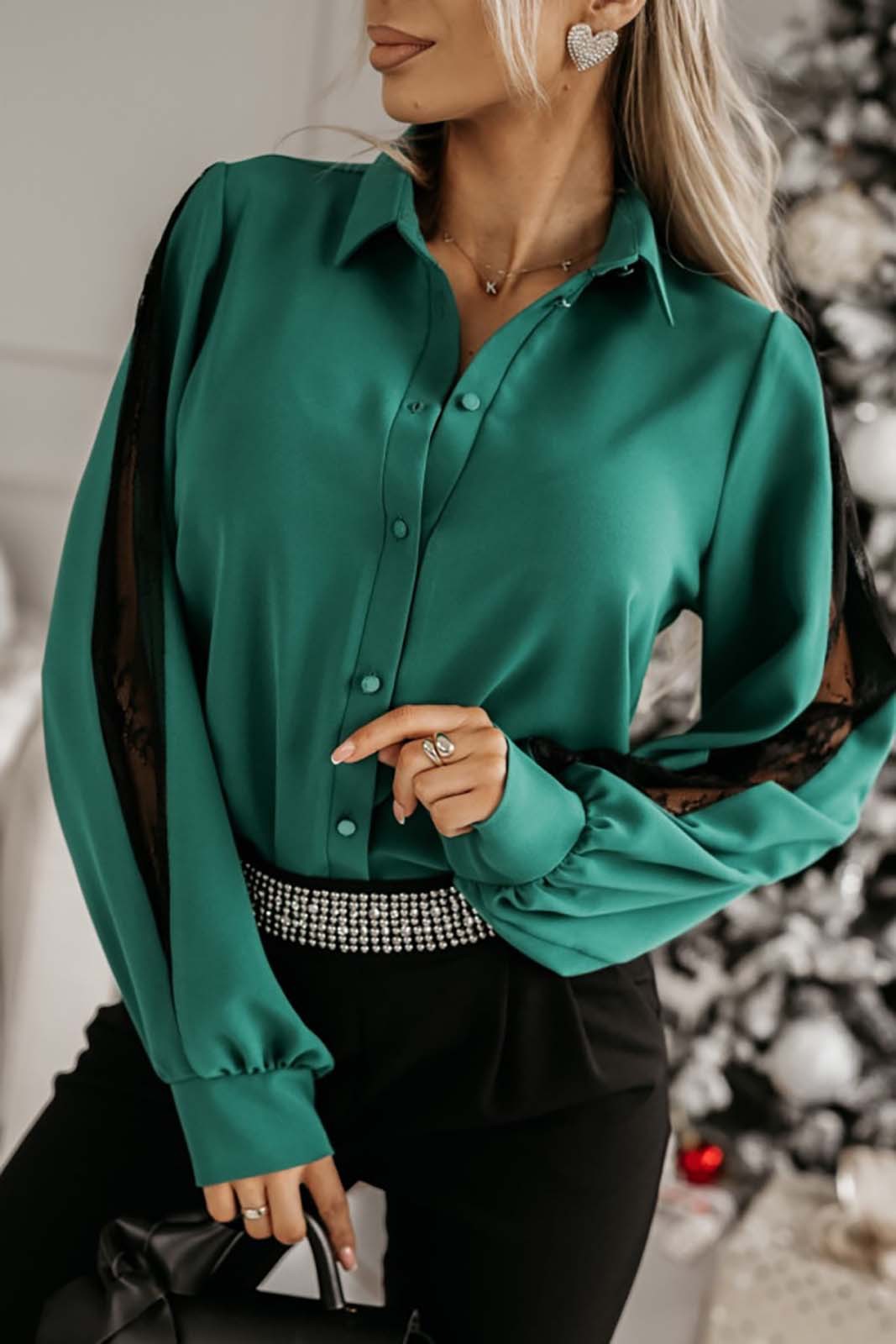 Daily Occasion Wholesale Women's Elegant Streetwear Solid Color Long Sleeve Blouses