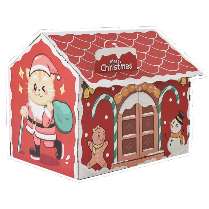 Límite de vacaciones de impuestos de succión de gato-Navidad con gatos Navidad nido habitación Scratch Board Cat's Christmas