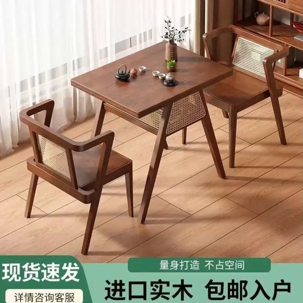 Todo balcón de madera sólida pequeña mesa de té balcón mesas y sillas plegables mesas de escritorio domésticas pequeñas mesas de té mesas de comedor telescópicas