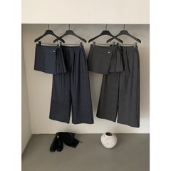 【MISS密思家正品店】休闲百搭阔腿牛仔裤休闲裤女装(配屁帘)W679