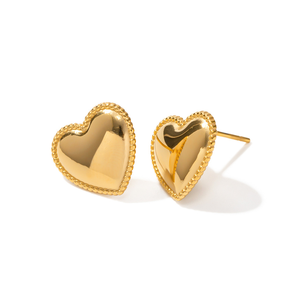 Europa y América Internet celebridad moda popular pendientes 18K chapado en oro de acero inoxidable con incrustaciones pendientes encantadores pendientes de diseño al por mayor image 6