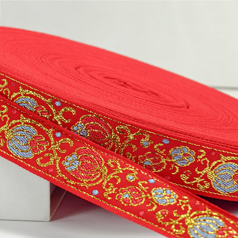 Bordado jacquard bordado cinta cinta encaje estilo étnico Hanfu hifu sofá accesorios de cortina materiales para accesorios para el cabello