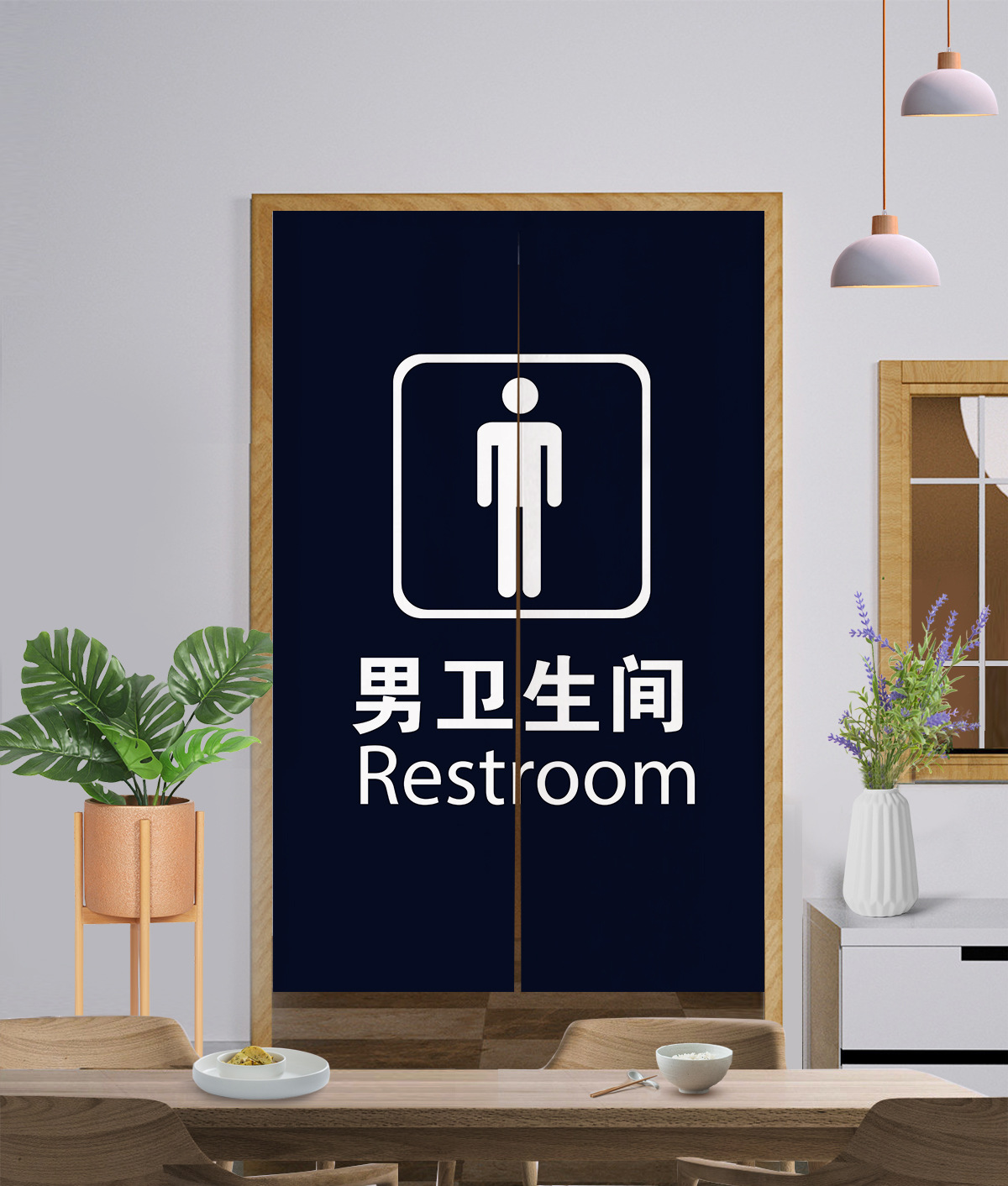 Public Restroom Door Curtain Digital Printing Toilet Partition Hanging Curtain Men's and Women's Fabric Blocking Curtain Can Be Made According to the Picture