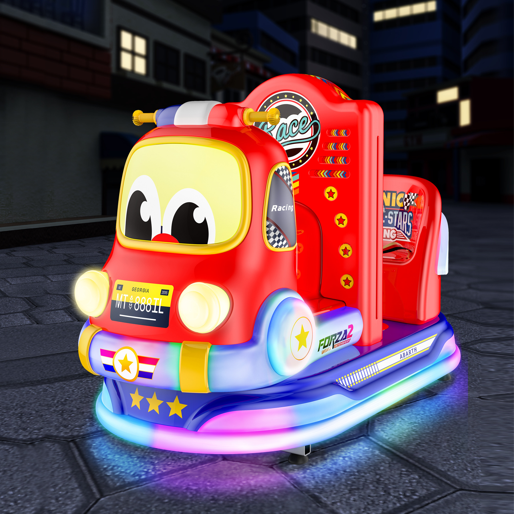 Video game equipment Double A car modelling Cool Rocking car children available Double Block Coin Rocking car