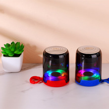 跨境新款TG314无线蓝牙音箱户外便携式LED灯插卡U盘透明机低音炮