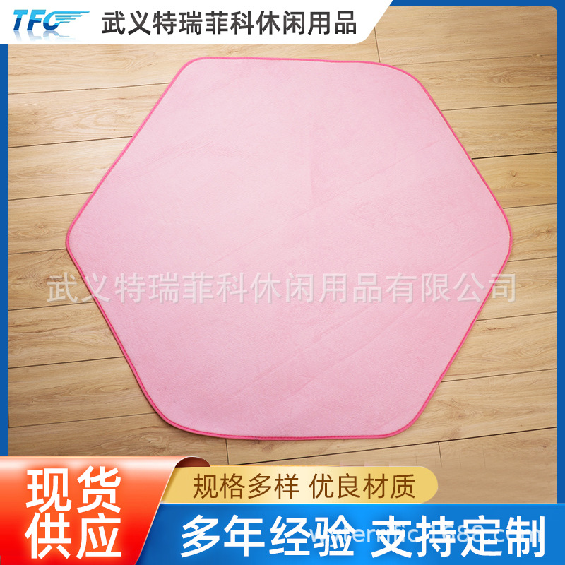 Indoor Children's Tent Mat Round Carpet Square Mat Baby Crawling Toy House Hexagon Mat Coral Fleece