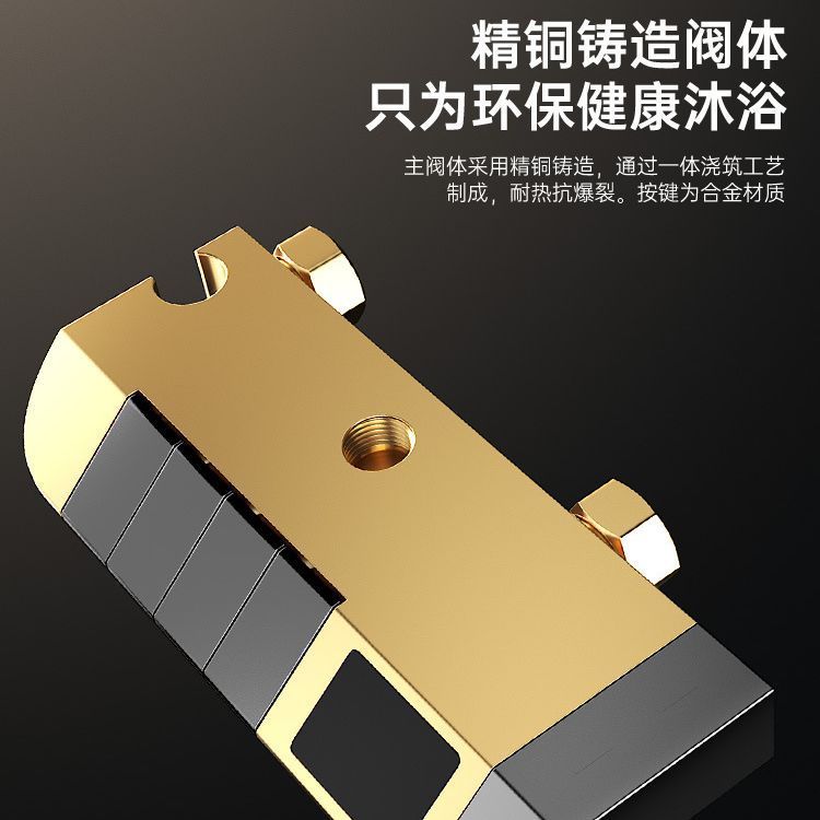 デジタルディスプレイ全銅恒温シャワーセットホームスマートバスルームレインブースターガングレーシャワーヘッド|undefined