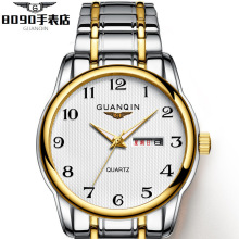 中年爸爸手表非机械防水中老年人夜光双日历老人石英大数字电子男