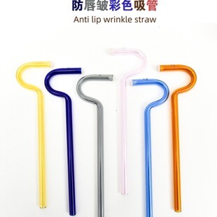 Cross-border creative heat-resistant glass straw Anti lip wrinkle Anti lip wrinkle straw straw suit