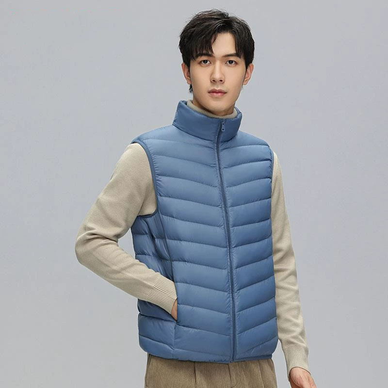 Elite velvet vest with down, light and thin design down jacket for leisure, duck down, trend of season