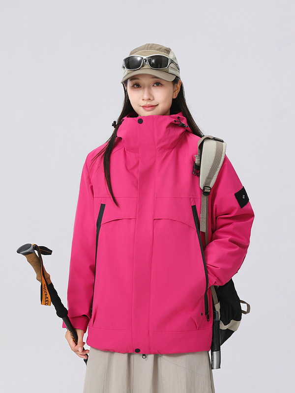 2025新款冲锋衣三合一可拆卸三防防水厚外套男女同款徒步登山服|undefined