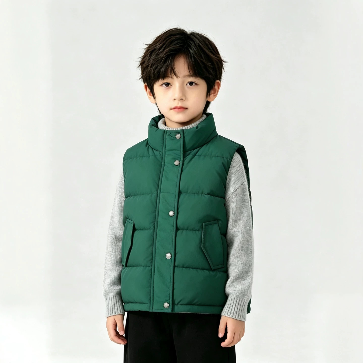 2025 Winter down Vest Short Korean Style Thickened Warm Vest Jacket with White Duck down Filling