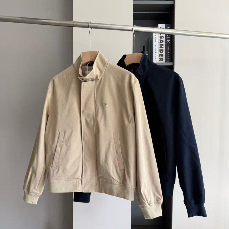 LAC French Crocodile Men's Water-Resistant Stand-Collar Harrington Jacket High-Collar Jacket Men's Casual Jacket LAC French Crocodile Men's Water-Resistant Stand-Collar Harrington Jacket High-Collar Jacket Men's Casual Jacket