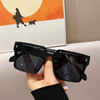 Windproof sunglasses with letters, sun protection cream, 2022, Korean style, fitted, UF-protection