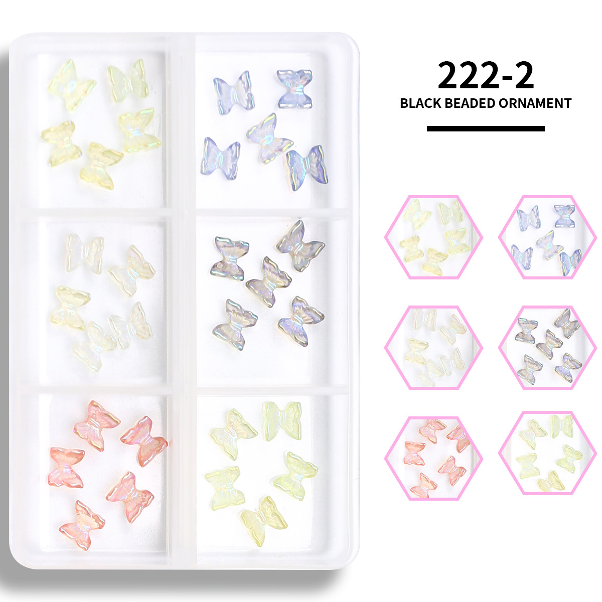 Cruz-frontera popular remache de uñas joyería no se desvanece mezclado 6-rejilla de metal largo hueco estrella Luna decoración de uñas