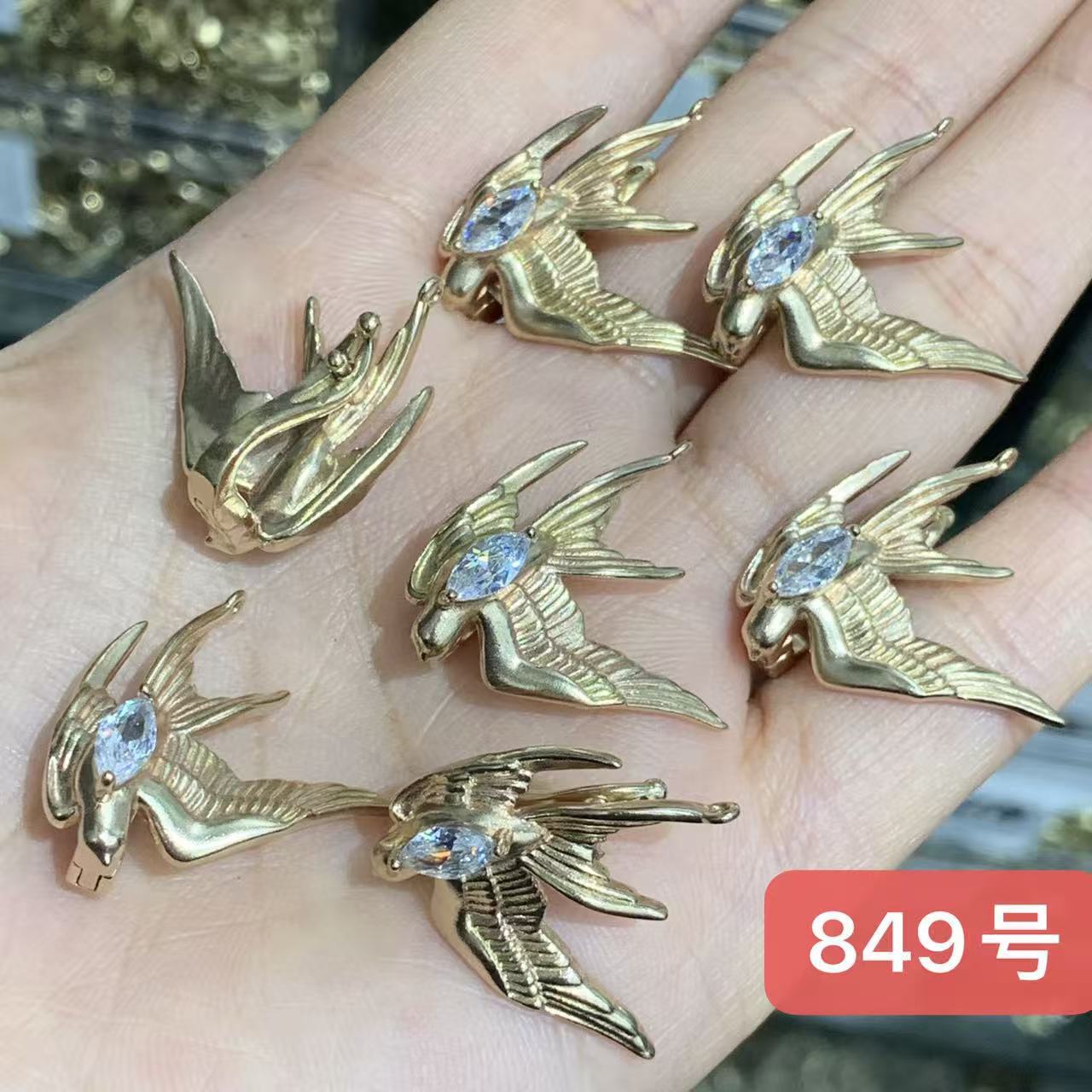 铸铜毛胚锆石燕子毛衣扣OT扣项链毛衣链饰品扣手作diy饰品配件