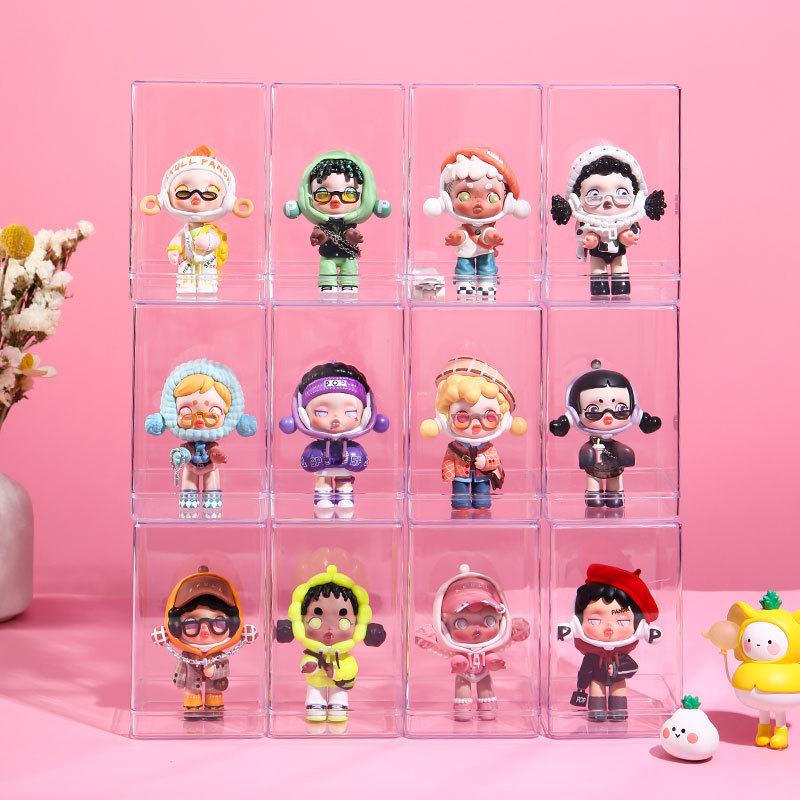 ブラインドボックス収納展示棚シングル透明人形フィギュアボックスシーン熊狙いホットバブルマット展示ボックス|undefined