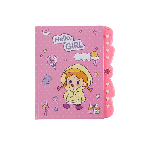 Cartoon code book for children, girly heart, cute diary with lock, student creative stationery wholesale notebook