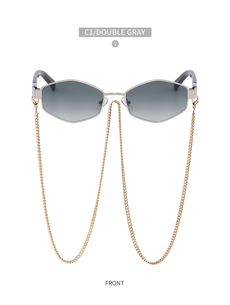 New Fashion Korean Style Chain Irregular Frame Sunglasses display picture 13
