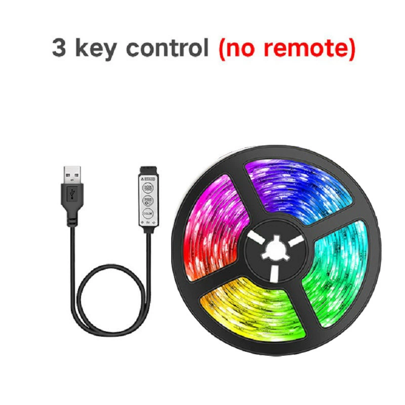 Светодиодная RGB лента 5В, 2835 и 5050, USB гибкая — 1–10 м, 30/60 свет/м, 3-кн/24-кн/BT контроллеры