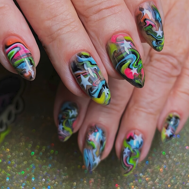 Independence Day American Wearable Nail Stripes White Gradient Blue Bottom Star Manicure Unicorn Ballet Nails Fake Nails 24 Pieces Independence Day American Wearable Nail Stripes White Gradient Blue Bottom Star Manicure Unicorn Ballet Nails Fake Nails 24 Pieces