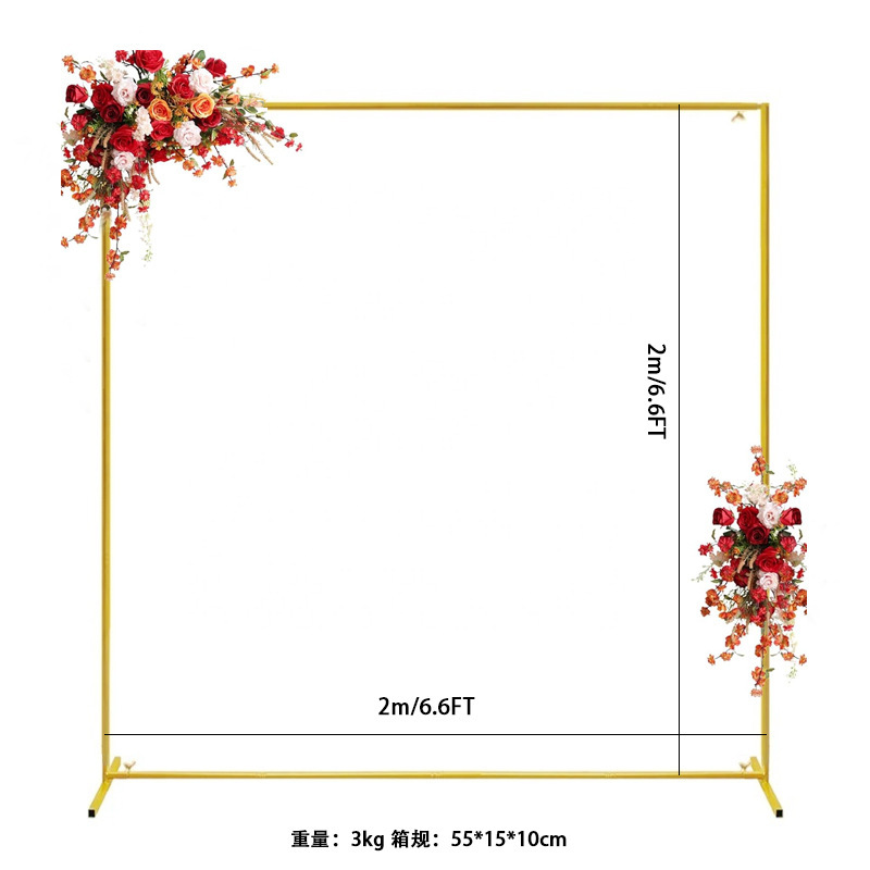 arco cuadrado de metal soporte de boda marco de hierro forjado marco de hierro especial de fondo decoración de bodas estante de flores props
