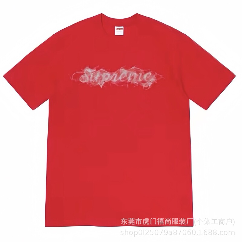 クロスボーダー25ss美潮Supreme文字プリントラウンドネック半袖男女兼用カジュアルTシャツ純綿快適|undefined