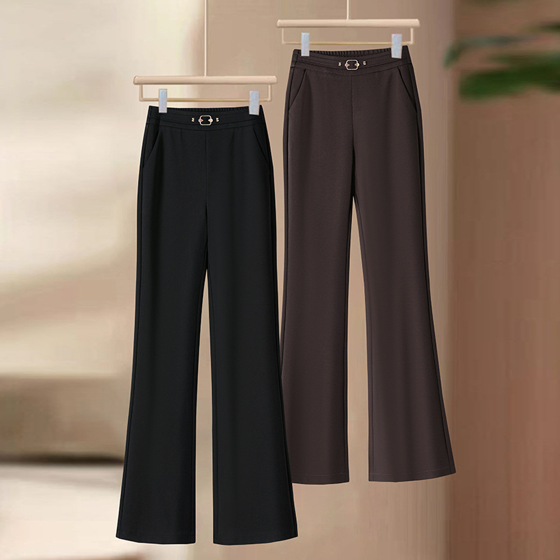 Fashionable Flared Pants for Women 2026 Spring and Autumn New High-Waisted Slimming Casual Suit Pants with Drape and Stretch