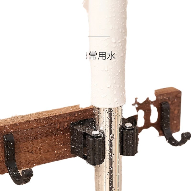 Clip de trapeador de baño trapeador gancho balcón escoba trapeador de almacenamiento escoba estante de almacenamiento de baño sin perforación