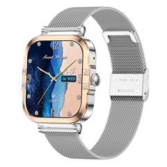 スマートウォッチ HK82 スクエア AMOLED スクリーン レディース NFC リマインダー 睡眠モニタリング タッチスクリーン スマートウェアラブル