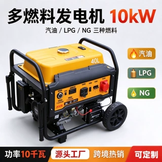 燃气发电机10千瓦三燃料汽油LPG/NG跨境热销厂家支持定制变频/AVR
