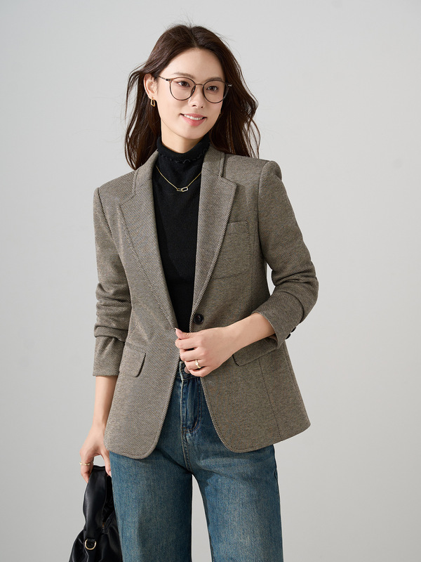 2025秋冬新款高级感休闲西装外套女英伦风修身显瘦百搭西服上衣秋|undefined