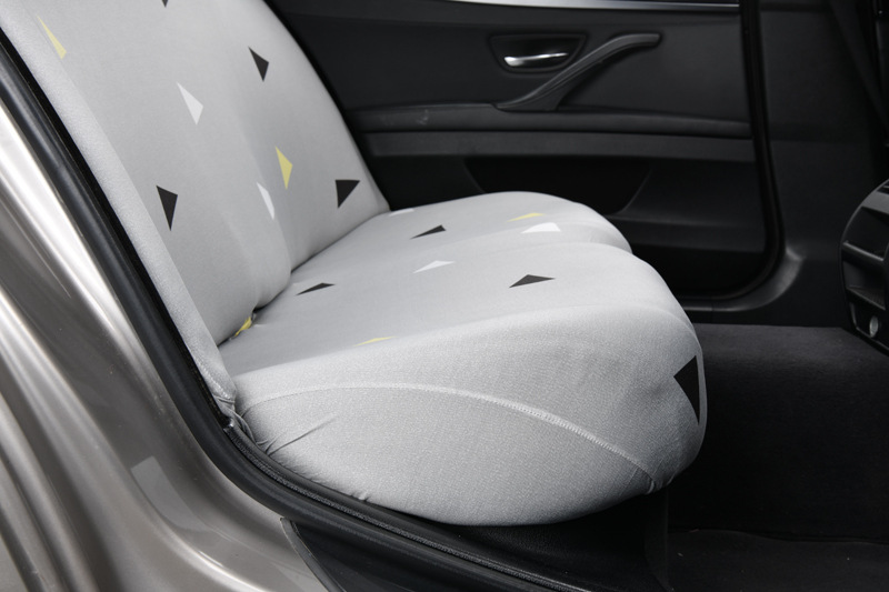 Car rear seat cover set with elastic backrest cover, cushion cover, fabric anti-slip thin model, universal for all seasons